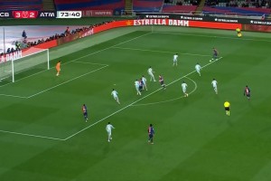 巴萨4-2领先马竞！亚马尔精彩突破喂饼，莱万轻松破空门