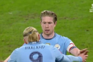 布丁连线再现！哈兰德禁区内送助攻德布劳内包抄破门！