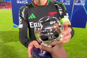 客场7-1狂胜埃因霍温，厄德高当选全场最佳