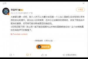 李璇：塞鸟入队时间有限，盲目用他反而可能影响国足稳定性