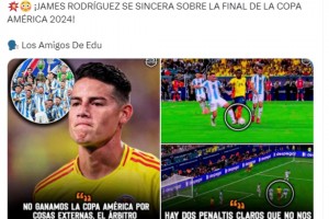 J罗:没赢得美洲杯是外部因素。裁判有利于阿根廷，漏判我们两点球