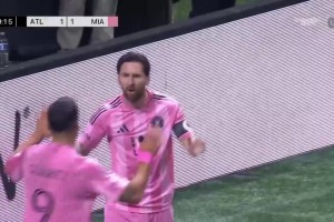 梅西进球瞬间！亚特兰大联倒脚自掘坟墓 梅西启动断球破门只需5秒