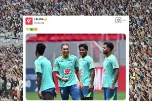 你也凑热闹？惨败阿根廷赛后，西甲官方晒巴西四人大笑照片