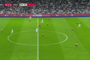 太轻松了！皇社前锋巴雷内切亚单刀破门，皇马总比分1-1被扳平！